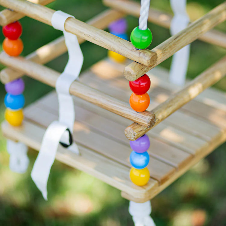 Wooden Baby Swing with Colorful Beads