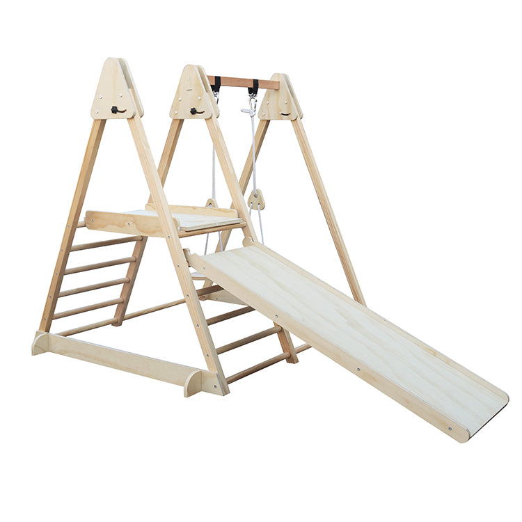 Wholesale Wooden 4-in-1 Climber Swing Set, OEM Available