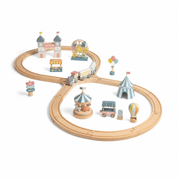 Wholesale Kids Wooden Fun Park Train Track Set