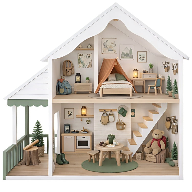 Coastal Style Wooden Doll House Toy