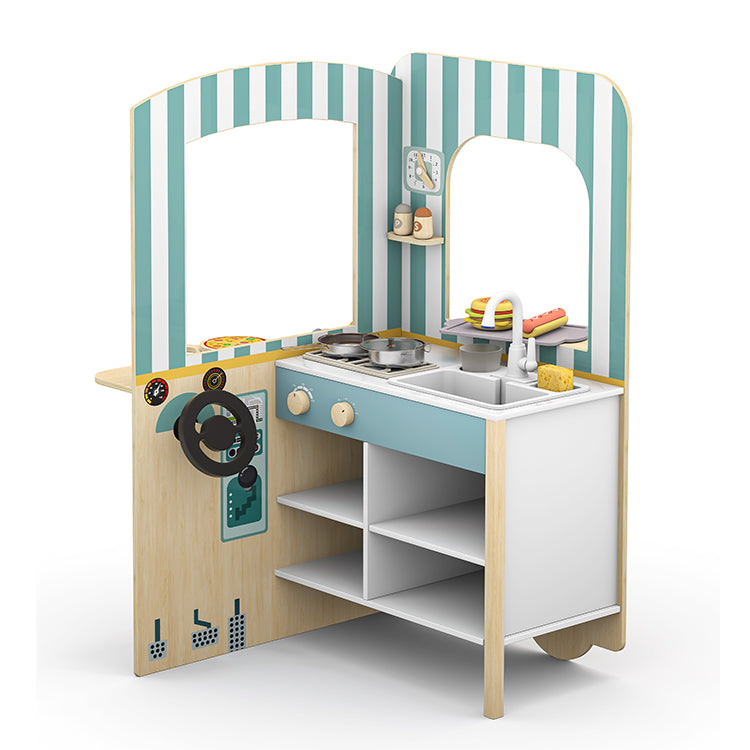Wholesale Kids Wooden Food Truck Playset, OEM Available