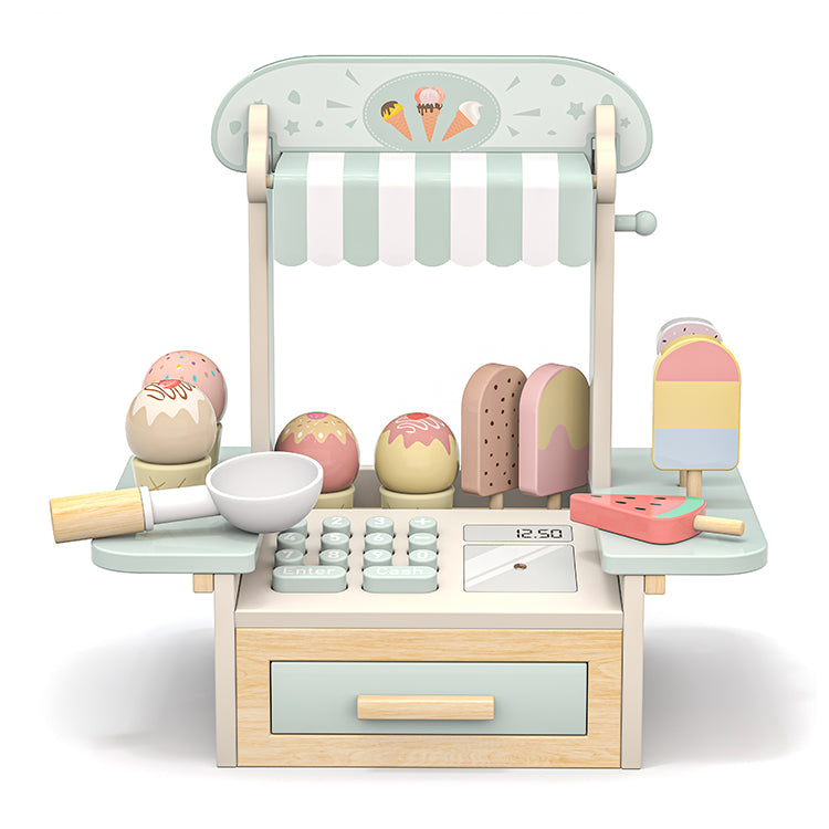 Wholesale Wooden Ice Cream Shop Playset, OEM Available