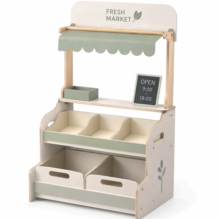OEM Kids Wooden Fresh Market Play Stall