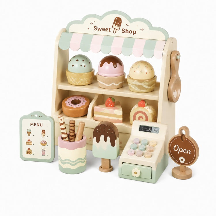 Sweet Shop Wooden Ice Cream & Dessert Play Stall Toy