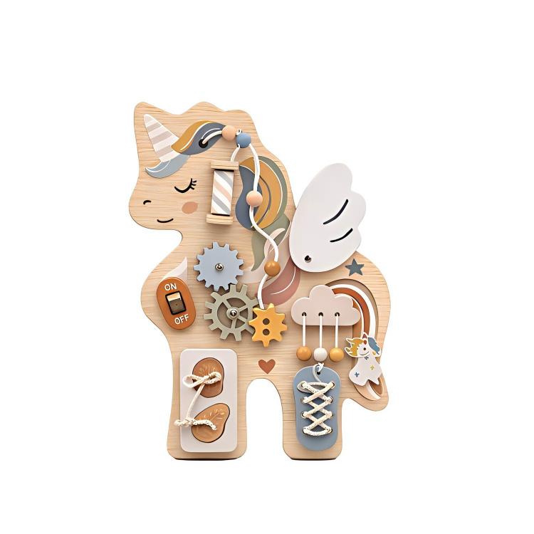 Montessori Unicorn Wooden Busy Board