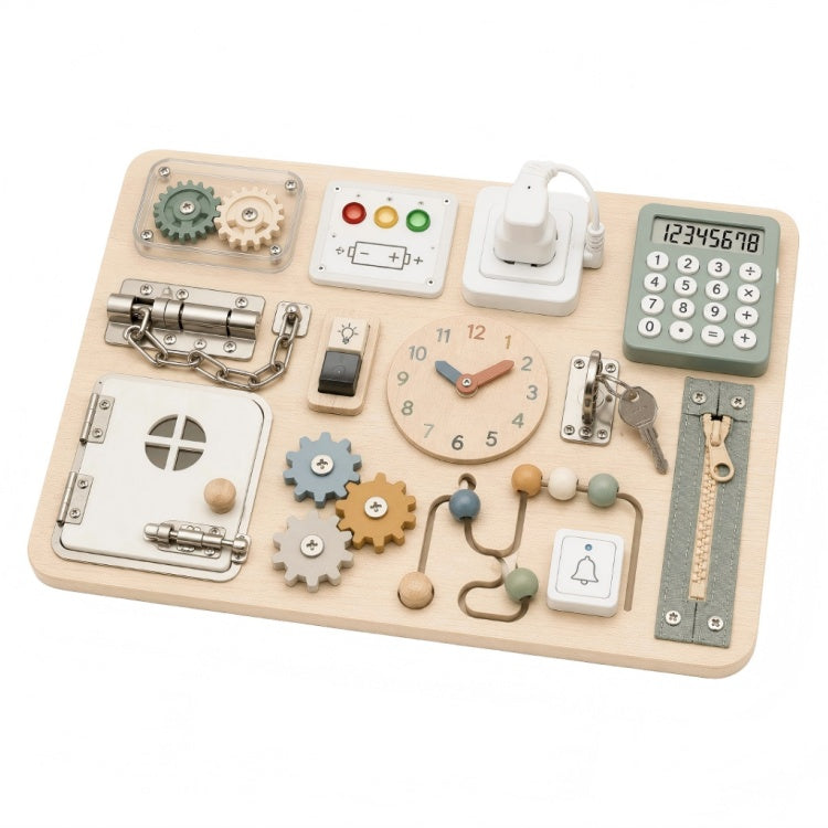 All-in-One Neutral Daily Life Wooden Montessori Busy Board