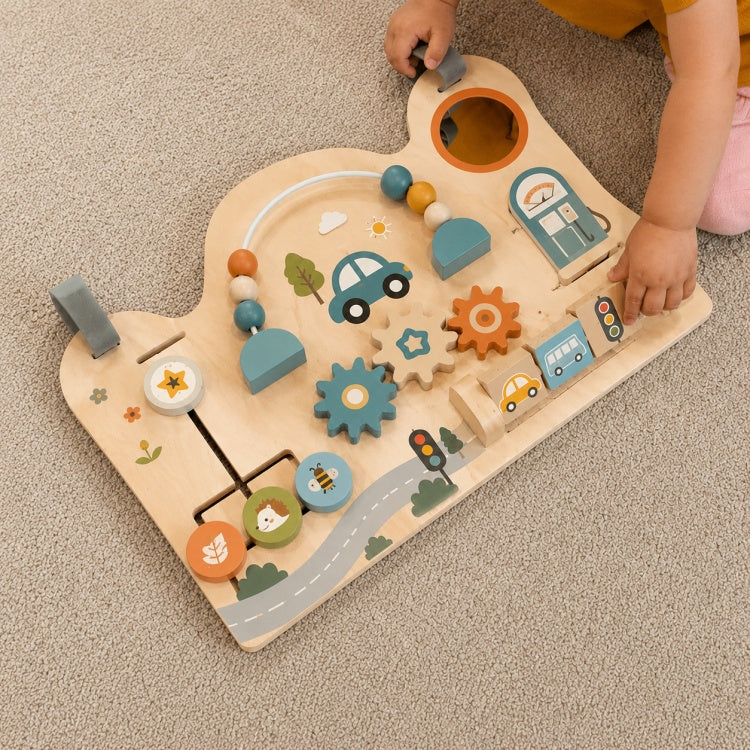 Wooden City Traffic Busy Activity Board for 1‑3 Years Old