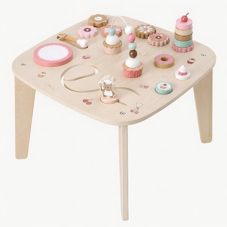 Bakery Wooden Activity Table for Toddlers – Montessori Fine Motor Play Table