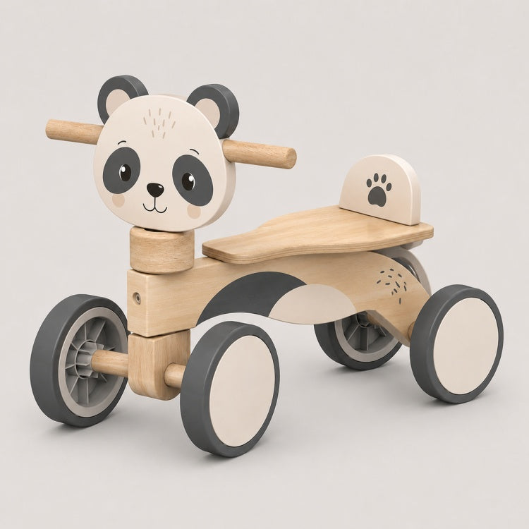 Cute Panda Toddler Balance Wooden Ride On Toy