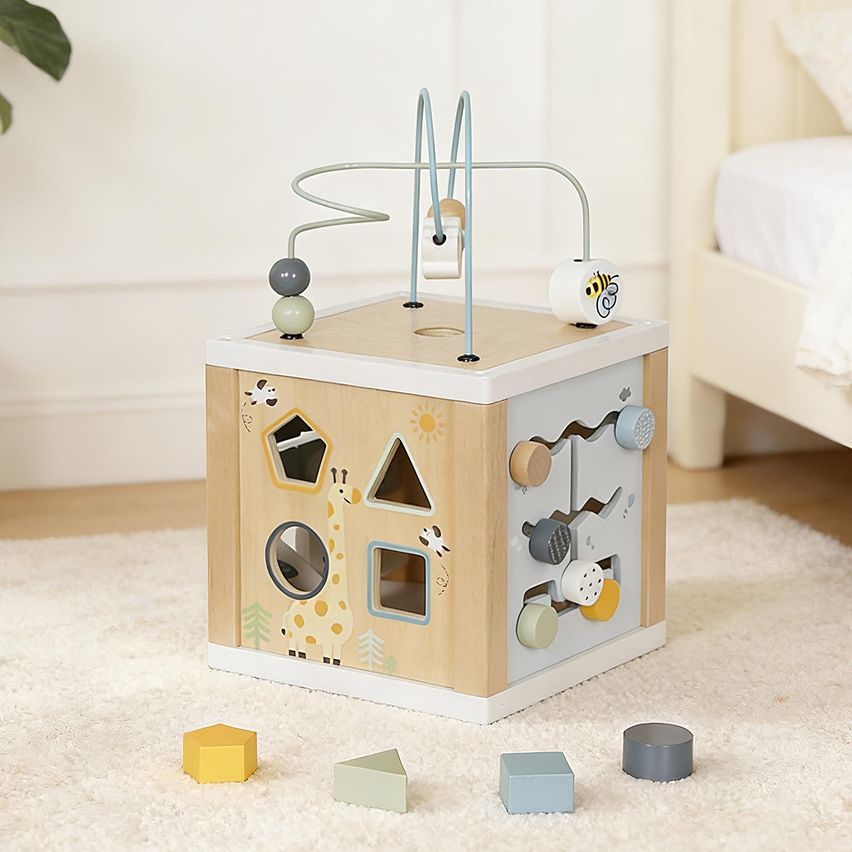 6-in-1 Montessori Toys Wooden Activity Cub |OEM Wooden Montessori Activity Cube