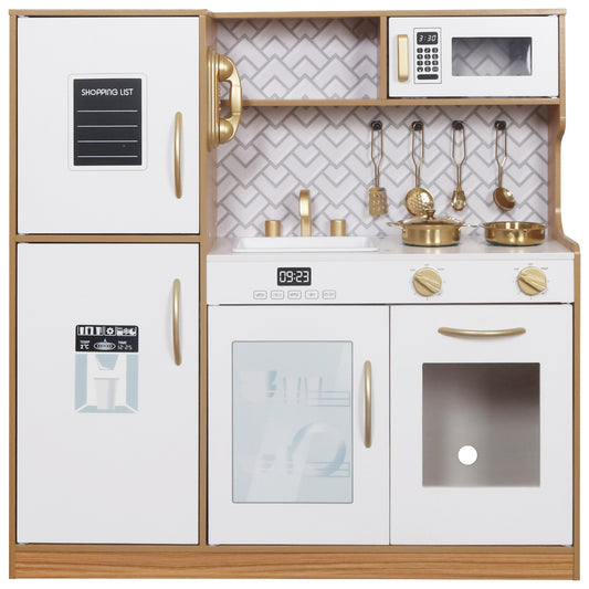 Kids Children Pretend Toy Kitchen Playset with Light, Sink Play Toy Oven with Microwave