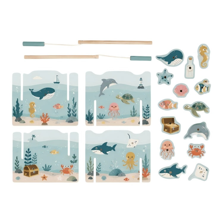 Wooden Magnetic Fishing Game for Toddlers – Ocean Sea Animal Toy