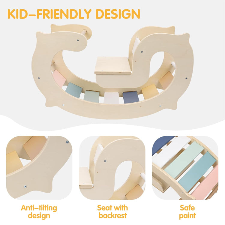 Wooden Rainbow Rocker Toy