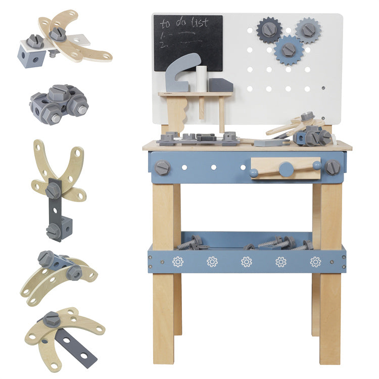 Montessori Wooden Kids Toy Bench Playset