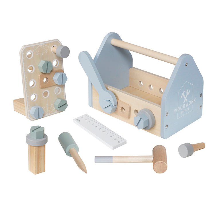 Wholesale Kids Wooden Tool Bench Playset, Montessori Construction Toy, OEM Available