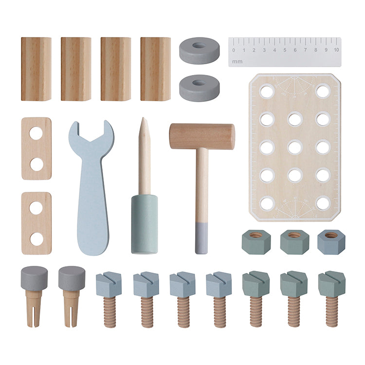 Wholesale Kids Wooden Tool Bench Playset, Montessori Construction Toy, OEM Available