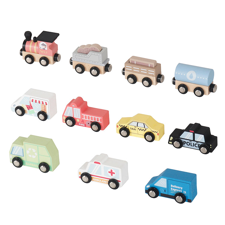 Wholesale Wooden Vehicle & Train Playset