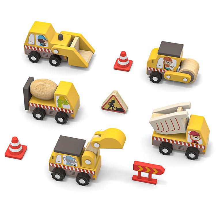 Wholesale Kids Wooden Construction Truck Playset, OEM Available