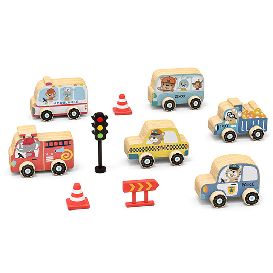 Wholesale Kids Wooden City Vehicle Playset, OEM Available