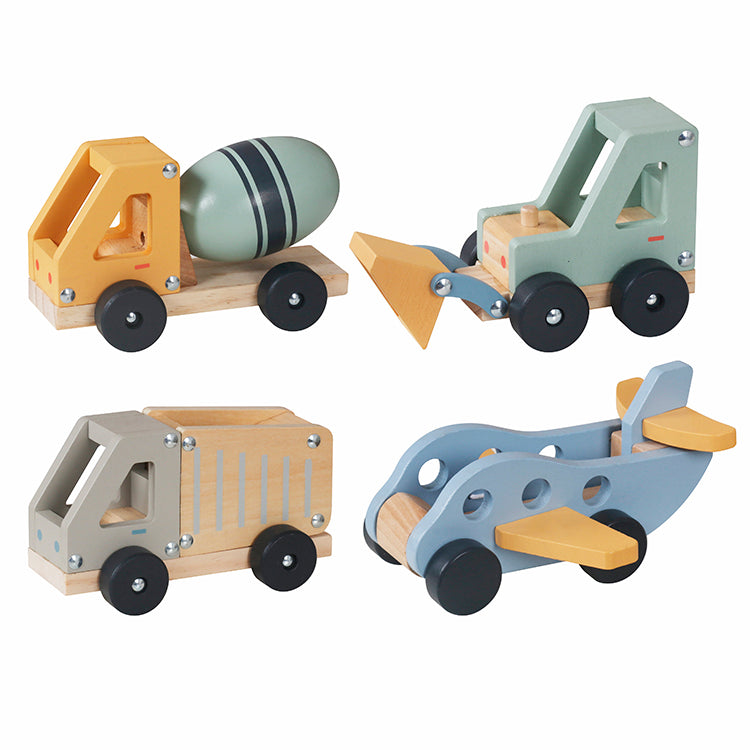 Wholesale 4-in-1 Wooden Vehicle Toy Set, Airplane & Truck Playset, OEM Available