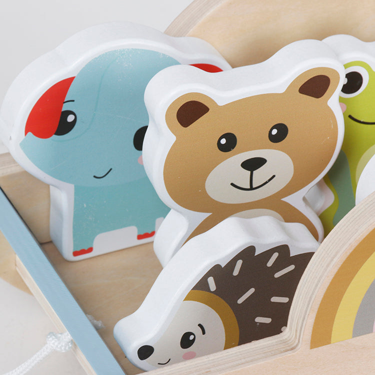 Wholesale Wooden Animal Push Cart Toy Set, OEM Available