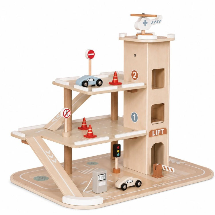 Wholesale 3-Level Wooden Parking Garage Playset