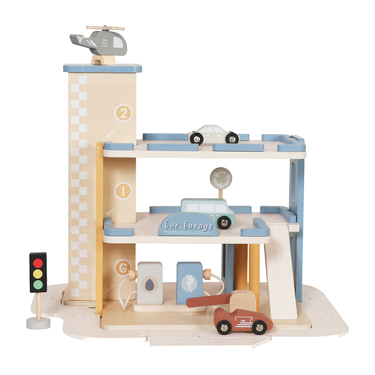 Wooden 2-Level Parking Garage Toy | Toddler Car Set 3+ (OEM)