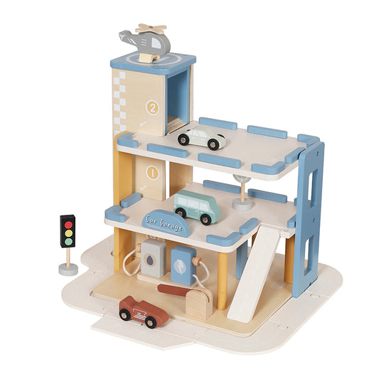 Wooden 2-Level Parking Garage Toy | Toddler Car Set 3+ (OEM)