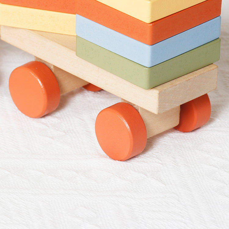 Wholesale Kids Wooden Stacking Pull Train Toy, Shape Sorter Educational Toy, OEM Available