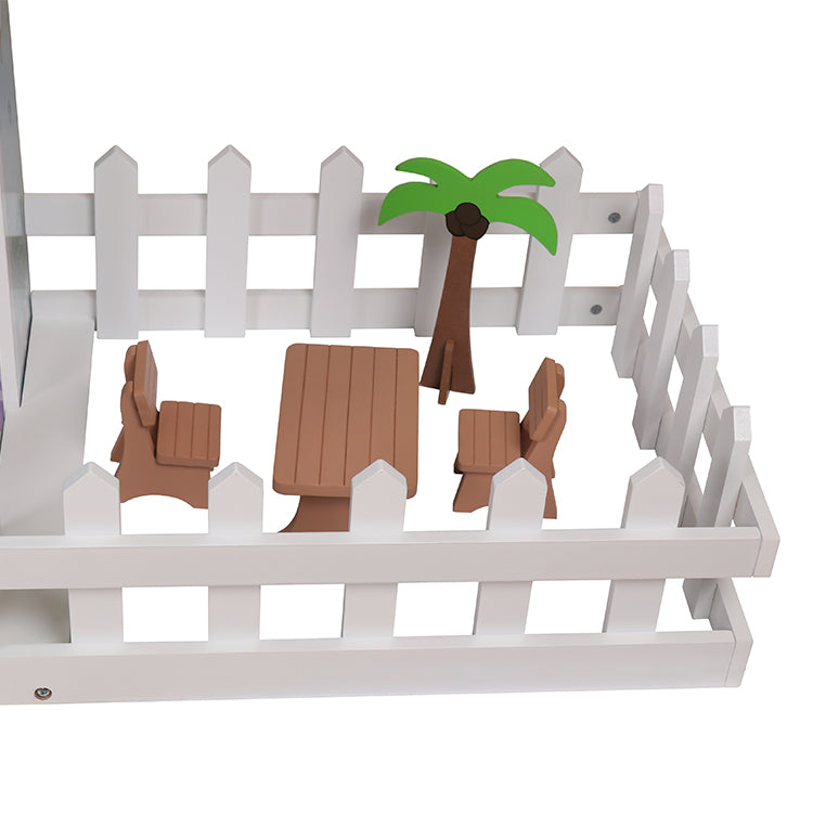 Girls Wooden 3-Story Dollhouse Playset