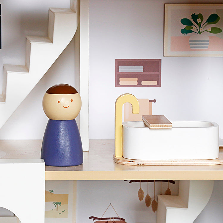 Montessori Wooden Dollhouse | 3-Tier Kids Doll House with Storage Drawer OEM Supplier