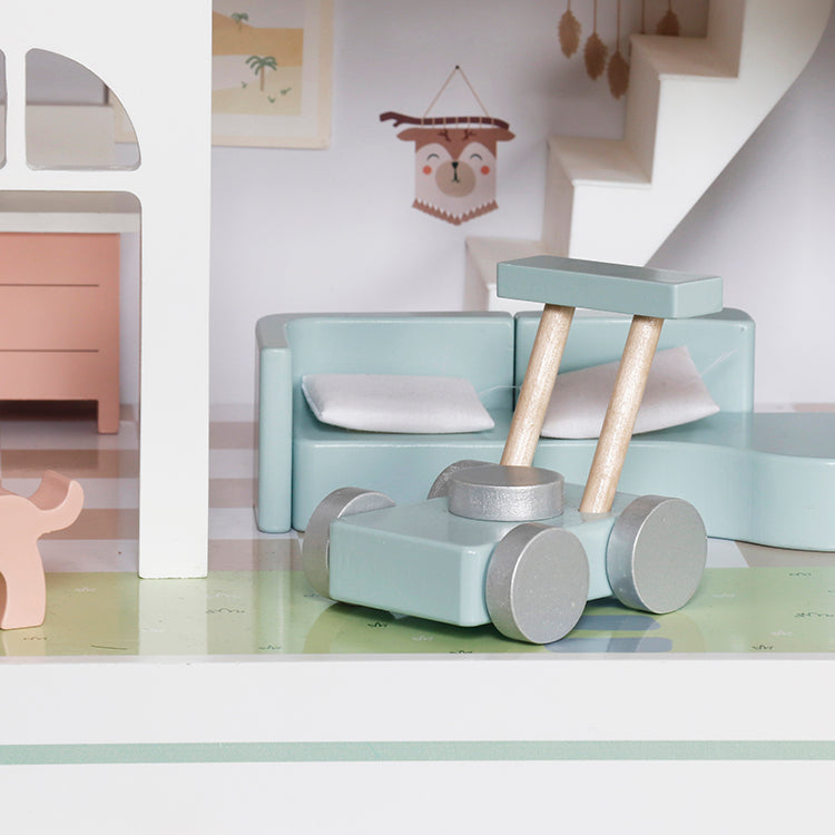 Montessori Wooden Dollhouse | 3-Tier Kids Doll House with Storage Drawer OEM Supplier
