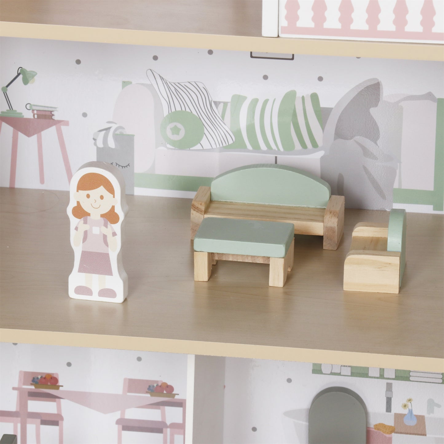 Custom Wooden Dollhouse Manufacturer – Large Open Doll House Toy for Kids