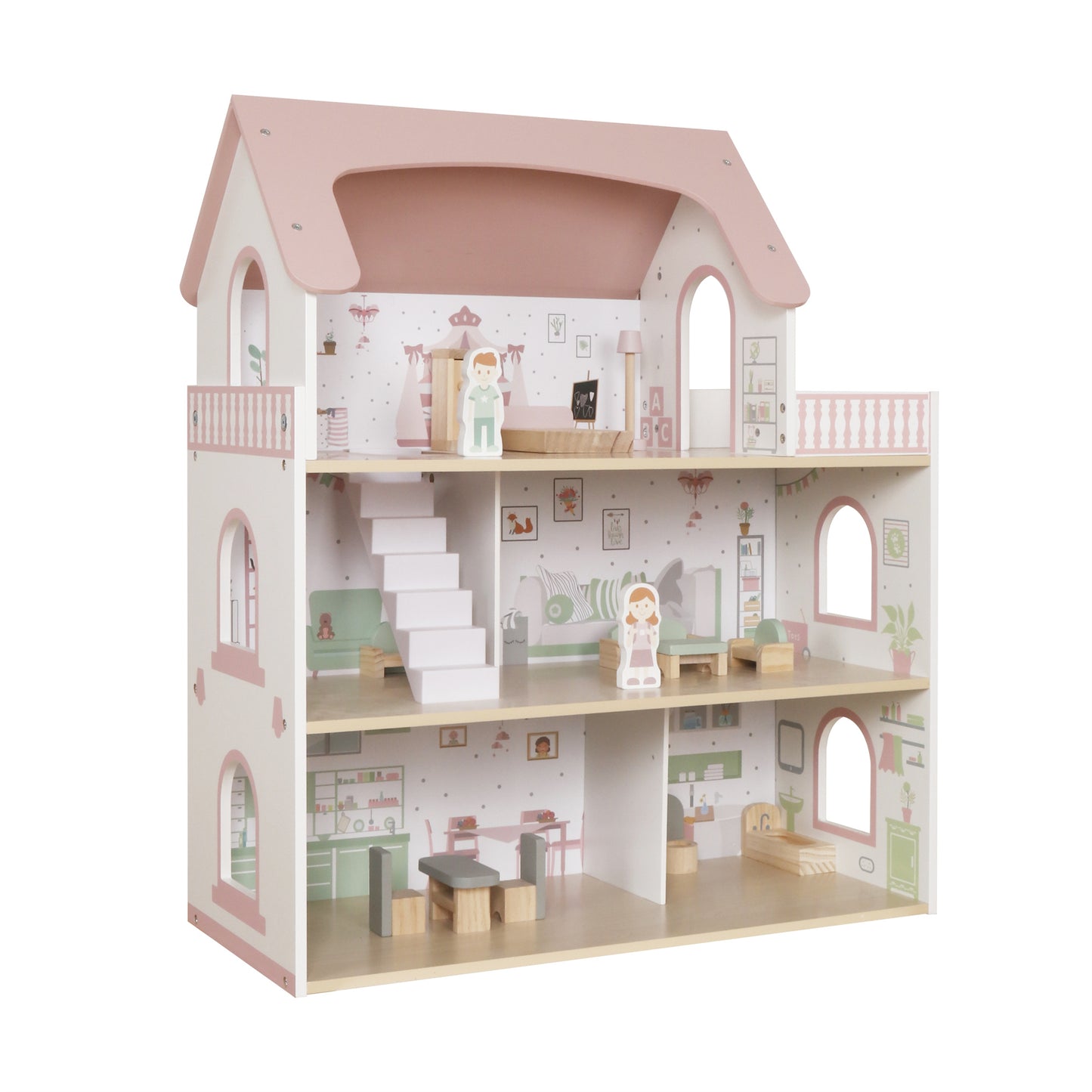 Custom Wooden Dollhouse Manufacturer – Large Open Doll House Toy for Kids