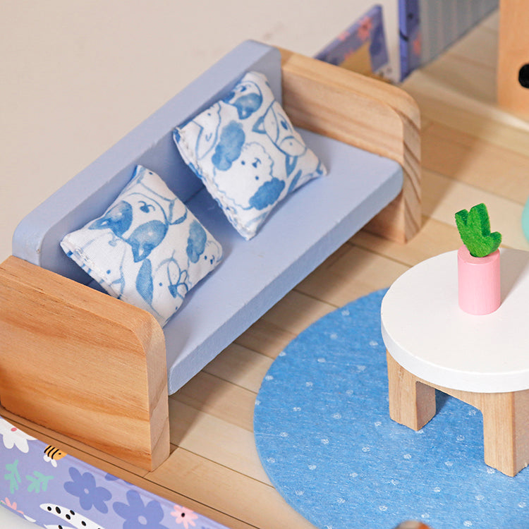 Wholesale Kids Wooden Pet House Play Set in Carry Case, Pretend Play Dollhouse, OEM Available