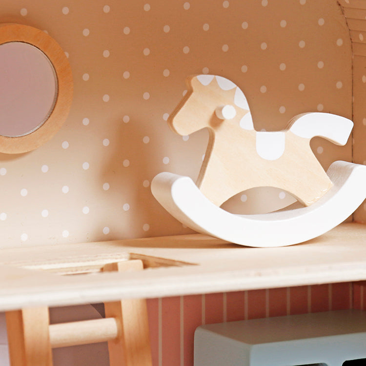 Wholesale Kids Wooden Dollhouse in Carry Case, Portable Pretend Play Doll House, OEM Available