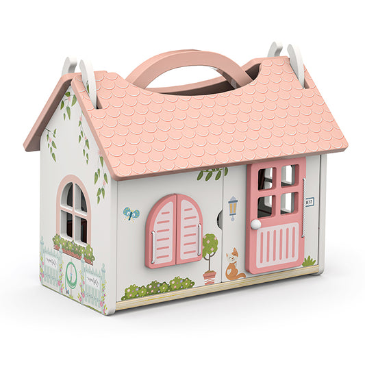 Wholesale Portable Wooden Dollhouse, OEM Available