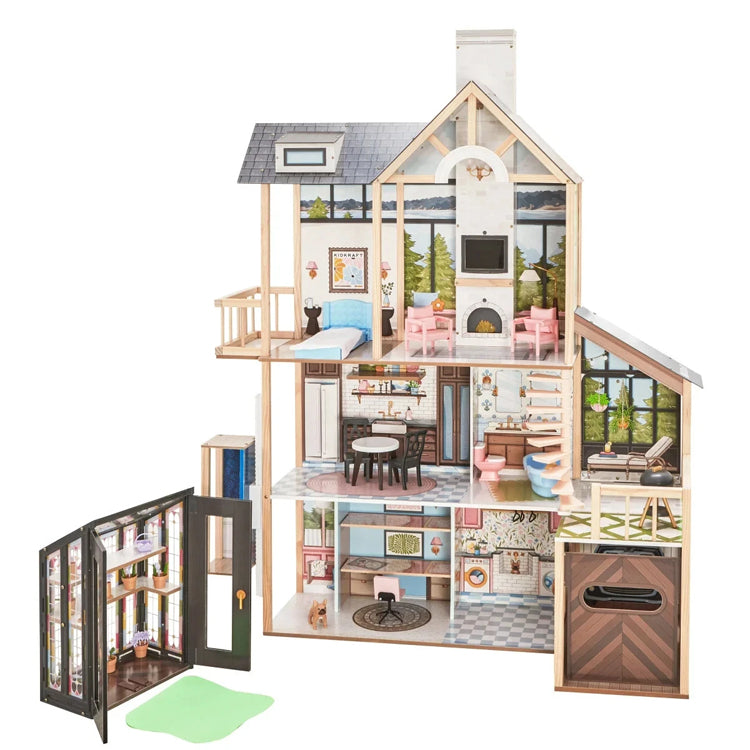 Luxury Premium Modern 3-Story Wooden Dollhouse Playset