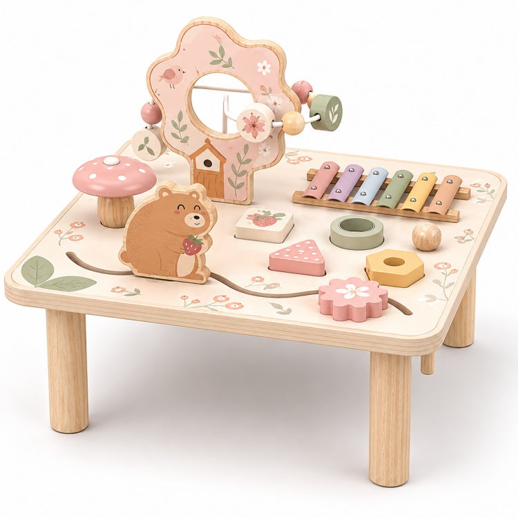Forest Wooden Activity Table for Toddlers – Montessori Fine Motor Play Table