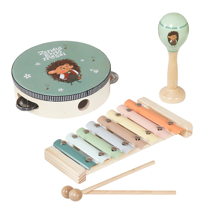 Wholesale 3-in-1 Wooden Musical Instrument Set for Kids, OEM Available
