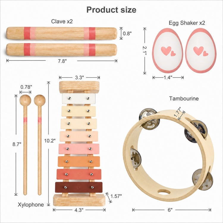 Wooden Musical Instrument Set for Toddlers – Montessori Percussion Music Toys