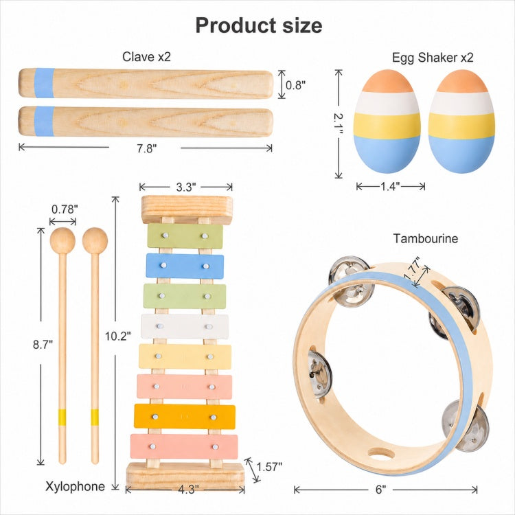 Wooden Musical Instrument Set for Toddlers – Montessori Percussion Music Toys