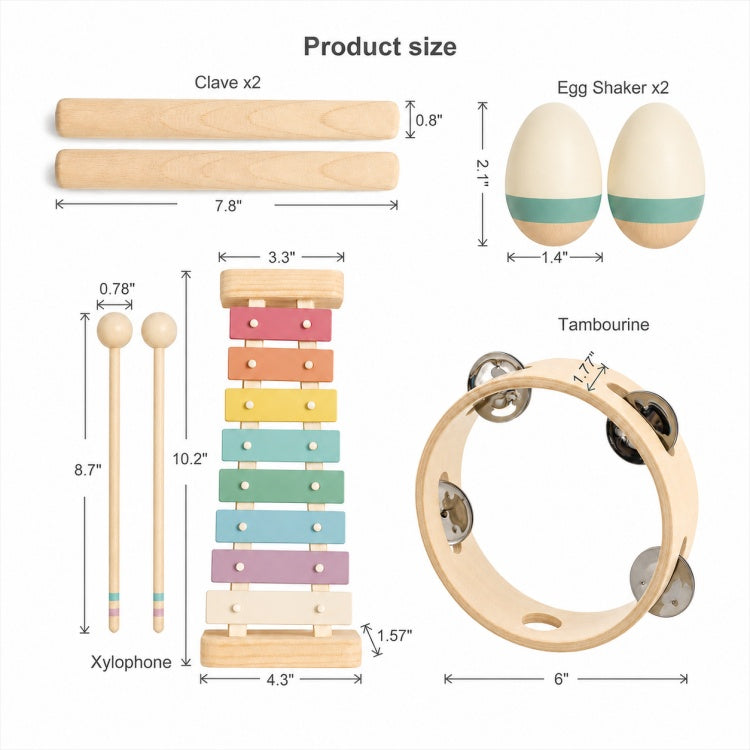Wooden Musical Instrument Set for Toddlers – Montessori Percussion Music Toys