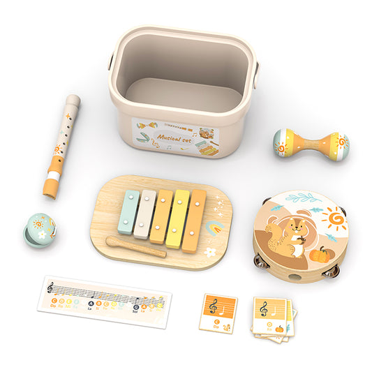 Wholesale Wooden Musical Instrument Set with Storage Box, OEM Available