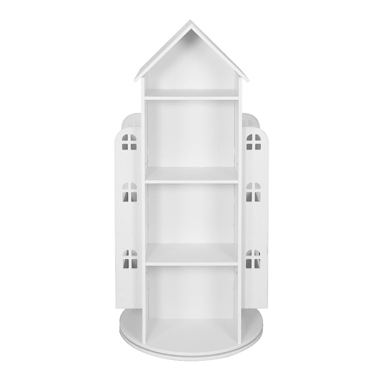 Wholesale 360° Rotating Kids House-Shaped Bookshelf, OEM Available