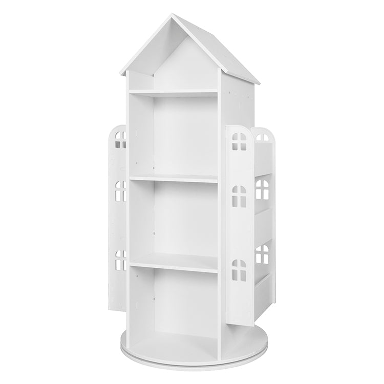 Wholesale 360° Rotating Kids House-Shaped Bookshelf, OEM Available