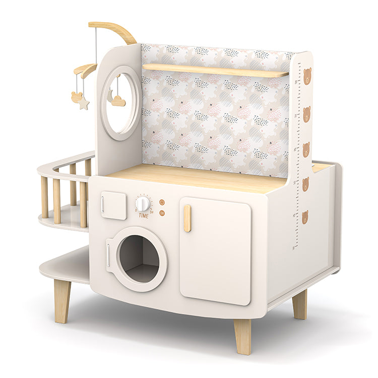 Montessori Wooden Doll Changing Table & Crib Playset
