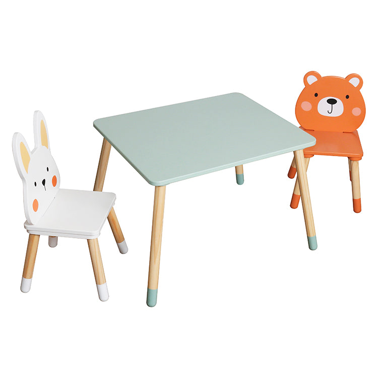 Wholesale Kids Wooden Table & 2 Chairs Set, Animal-Themed Toddler Furniture, OEM Available