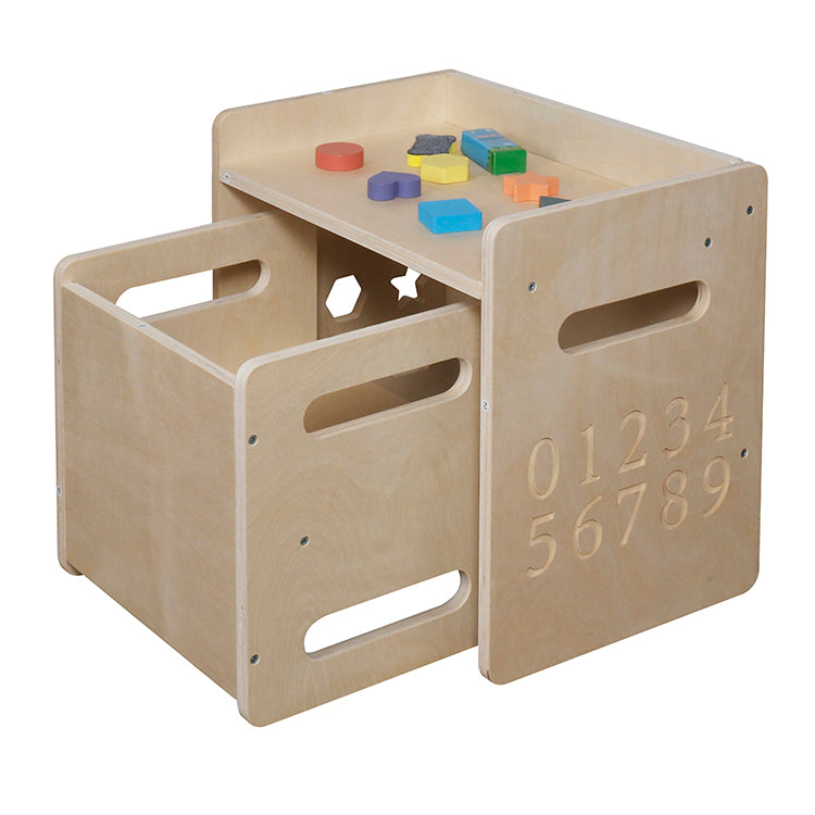 Wholesale Kids Wooden Activity Table & Stool Set, Shape Sorter Play Desk, OEM Available
