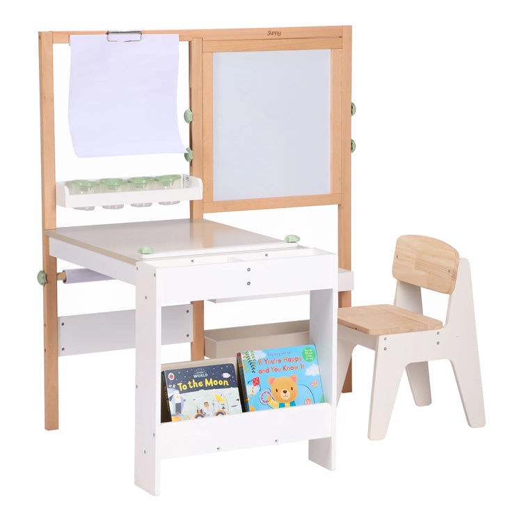 Kids Wooden Art Easel & Desk Set